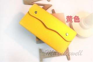 NEW Simple Thin Womens PU Leather Hand Bag Long Clutch Button Wallet 