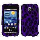 For Verizon LG VS660 Vortex Phone Purple Leopard 2D Silver Accessory 