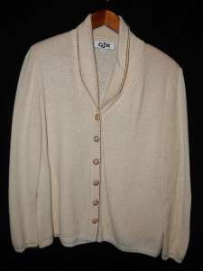 ST JOHN by MARIE GRAY Cream Knit Semi Formal Sweater 12  