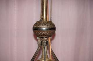 Antique RARE Gothic Wrought Iron Hanging Lantern Light PAT 1879*