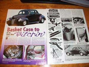 Original 1940 Ford Street Rod article 39 Deluxe  