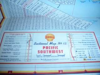 1950s SHELL GAS LOS ANGELES CALIFORNIA PACIFIC SW MAPS  
