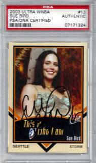 Sue Bird Autographed Signed 2003 Ultra WNBA Card PSA/DNA #07171324 