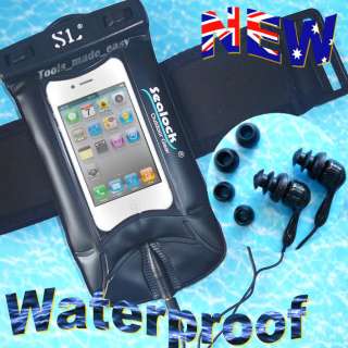 Waterproof EARPHONES + BAG CASE iPod Touch iPhone 3Gs 4  