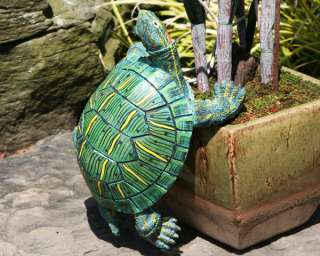 Large 8 Slider Turtle Pot Hanger Garden Statue  