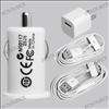 Adapter US Main Wall Car Charger 2/3M Cable For iP