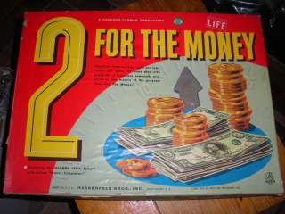   For The Money 1955 Board Game From The 1950s CBS TV Quiz Show  