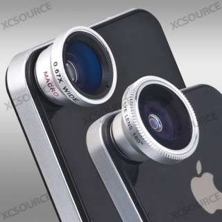 Fish Eye Lens + Wide Angle Lens + Macro Lens 3 in 1 Kit For iPod 