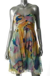 Donna Morgan NEW Printed Casual Dress Silk Ruffled 6  