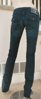 NWT True Religion womens Billy super T jeans in dark ponyexpress 