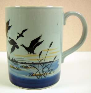 Otagiri Stoneware Japan Birds Ducks in Flight Lake Mug  