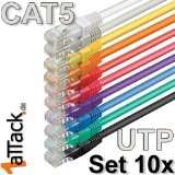 1aTTack CAT5 UTP Netzwerk Patch Kabel 1m mit 2x RJ45 Stecker Set (10 