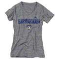   Womens Heathered Grey adidas Roughed Up Tri Blend V Neck T Shirt