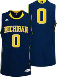 Michigan Wolverines Youth adidas Navy Replica Basketball Jersey 