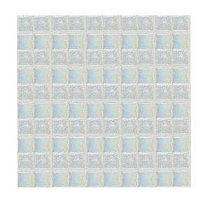   Glass 12 in. x 12 in. Ice White Iridescent Glass Sheet Mosaic Tile