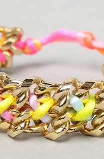 Ettika The Satin Cord Double Chain Bracelet in Neon  Karmaloop 