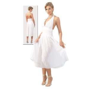 Marilyn Monroe Party Plissee Kleid tailliert weiß   Gr. XL  