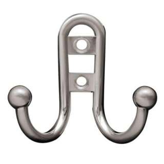 Liberty Double Robe Hook with Ball End in Satin Nickel B46115Z SN C at 