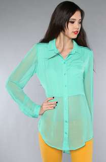   Buttondown Top in Mint Julep  Karmaloop   Global Concrete Culture