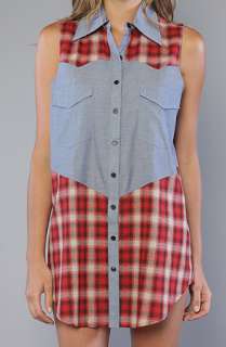 NTICE The Plaid Chambray Tunic in Red and Light Blue  Karmaloop 