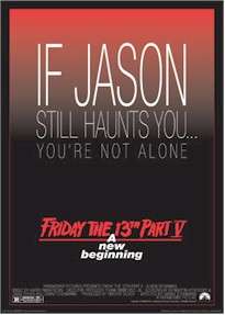 MOVIE POSTER ~ FRIDAY THE 13TH PART 5 V NEW BEGINNING  