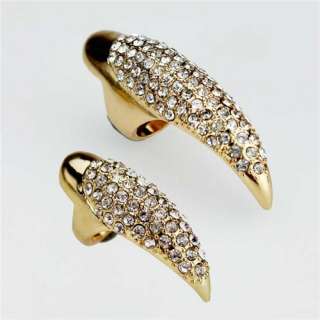 New Vintage punk gold claw Paw Talon ring finger nail rings full 