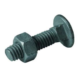   16 in. x 4 1/2 in. Galvanized Steel Carriage Bolts with Nuts (10 Pack