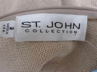 St. John Knit COLLECTION NWOT Beige Pink Sleeveless Dress Size 2 4 