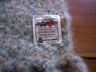 Vtg Irish Ireland Boucle Mohair Wool Knit Scarf  