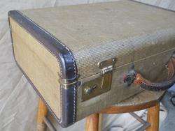   /Caramel Tweed Suitcase Luggage 17x12x6 Clean/Handle about to break