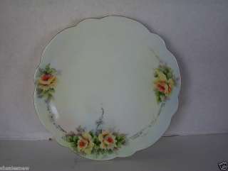 LIMOGES FRANCE PLATE HAND PAINTED YELLOW FLOWERS  