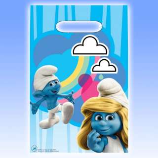 Blue SMURFS Movie Plastic Party Gift Treat Loot Bags  