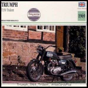 Motorcycle Card 1969 Triumph T150 Trident 750 triple  
