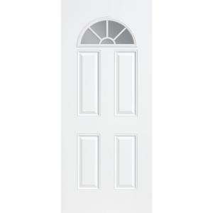   Right Hand Inswing Clear Fanlite Steel Entry Door with No Brickmold