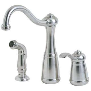 Marielle 1 Handle High Arc 4 Hole Kitchen Faucet with Side Spray in 