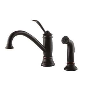 PfisterBrookwood 1 Handle Mid Arc 4 Hole Lead Free Kitchen Faucet with 