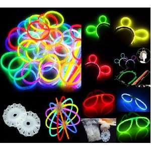 100 Knicklichter, Glow Sticks, Leuchtsticks+5 Leuchtbrille+5 Leucht 