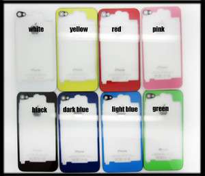 1PC Glass Clear Transparent Back Cover Housing Assembly For iPhone 4 