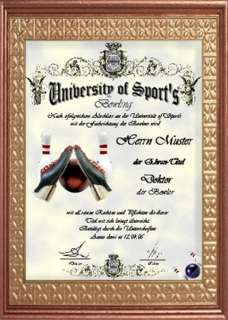 Urkunde Doktor der Bowling Spieler Zertifikat Diplom  