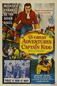 GREAT ADVENTURES OF CAPTAIN KIDD 15 CHAPTER SERIAL DVD  