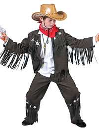 Child Medium Boys Silver Star Fringed Cowboy Costume    