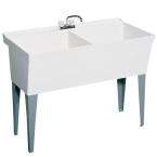 Swan 23.375 in. x 45.375 in. Veritek Double Bowl Laundry Tub