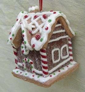 CHRISTMAS CANDY DESSERT DECORATED GINGERBREAD HOUSE ORNAMENT #3  