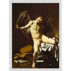 Bild mit Rahmen Michelangelo Merisi Caravaggio, Amor als Sieger, 49 