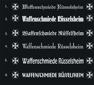 Waffenschmiede Rüsselsheim Iron Cross Aufkleber120x10cm  