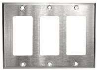 gang decorative decora wall plate, stainless steel  