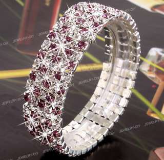 Bridal 5 Row Crystal Rhinestone Bracelet Bangle 0.63 FASHION  