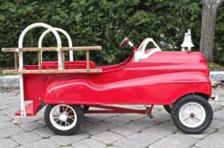 Vintage Fire Truck Metal Pedal Car Product Image