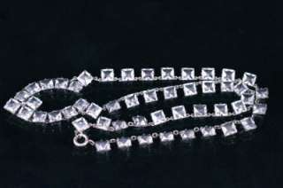 Vintage Art Deco Open Back Crystal Platinin Necklace.  