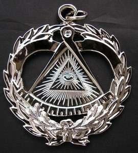 Grand Lodge Silver Jewel Pendant Masonic Officer Freemason Chain 